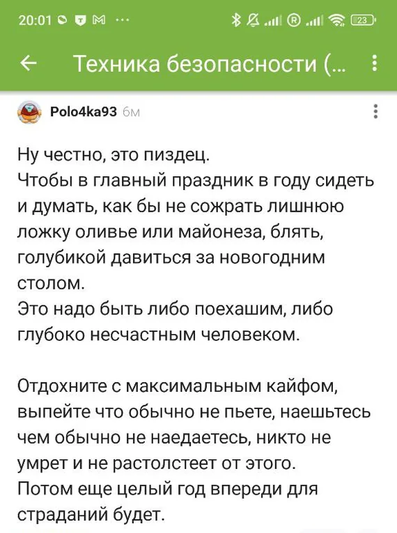 Комментарий, на который отвечает финал статьи